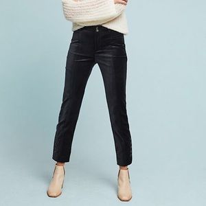 Slim Velvet Cropped Pants by Anthropologie